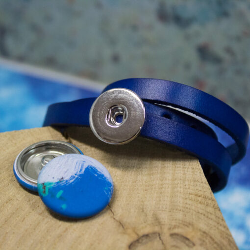 Bracelet ceinture 3 tours bleu