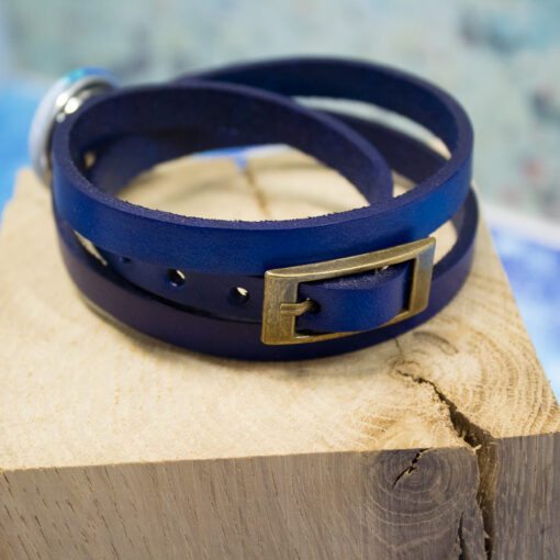 Bracelet ceinture 3 tours bleu