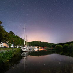 Photo "Port-Launay : Le port et l'Aulne de nuit"