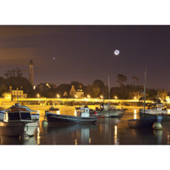 Photo A4 à encadrer "Bénodet : le phare et la Lune"