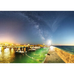 Photo A4 à encadrer "Trévignon : le port de Trévignon de nuit sur fond de Voie lactée"