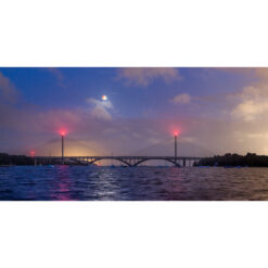 Le Releck-Kerhuon : Eclipse de Lune sur le pont de l'Iroise