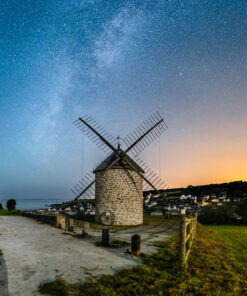 Telgruc-sur-Mer : Voie lactée sur le Moulin de Luzéoc