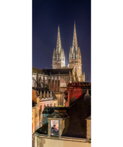 Quimper : la Comète ATLAS, la Cathédrale Saint-Corentin et les toits de Quimper