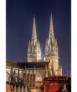 Quimper : la Comète ATLAS, la Cathédrale Saint-Corentin et les toits de Quimper